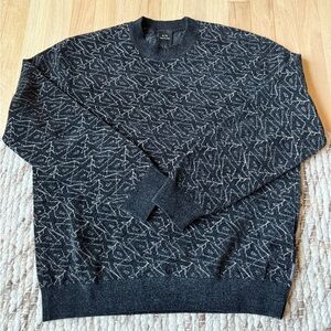 Armani Exchange Black and Gray Crewneck Sweater